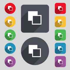 活跃的颜色工具栏图标标志集彩色的按钮长影子平设计