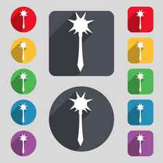 梅斯图标标志集彩色的按钮长影子平设计