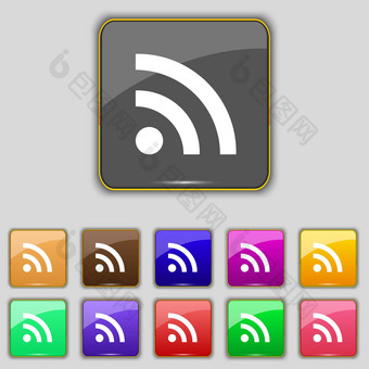 无线网络无线网络无线网络图标标志集11彩色的按钮网站