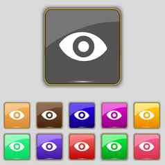 第六感觉眼睛图标标志集11彩色的按钮网站