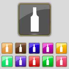 瓶图标标志集11彩色的按钮网站