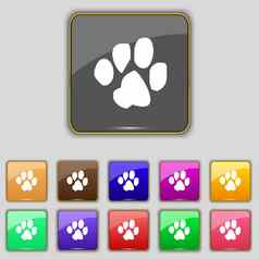 跟踪狗图标标志集11彩色的按钮网站