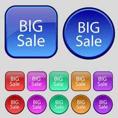 大出售标志图标特殊的提供象征集彩色的按钮