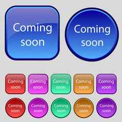 未来标志图标促销活动公告象征集彩色的按钮