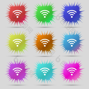 无线网络标志无线网络象征无线网络图标区原始针按钮光栅