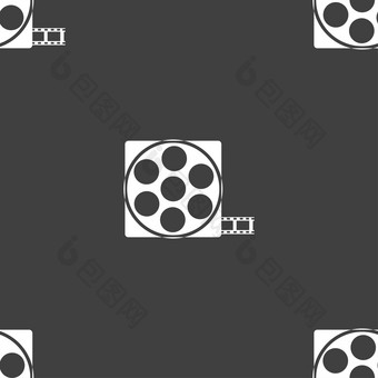 视频标志图标框架象征无缝的模式灰色的背景