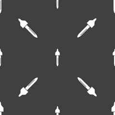 下降标志图标吸管象征无缝的模式灰色的背景