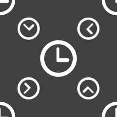 时钟标志图标机械时钟象征无缝的模式灰色的背景