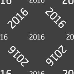 快乐一年标志图标日历日期无缝的模式灰色的背景