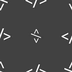 代码标志图标编程语言象征无缝的模式灰色的背景