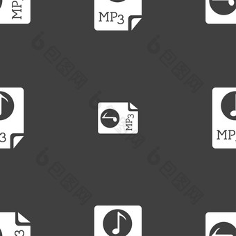 音频文件图标标志无缝的模式灰色的背景