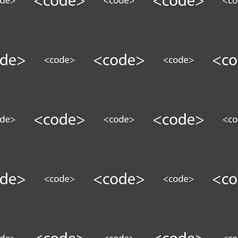 代码标志图标编程语言象征无缝的模式灰色的背景