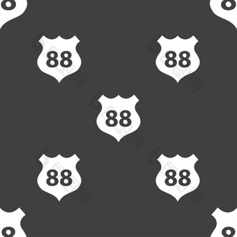 路线高速公路图标标志无缝的模式灰色的背景