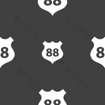 路线高速公路图标标志无缝的模式灰色的背景