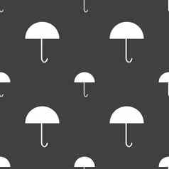 伞标志图标雨保护象征无缝的模式灰色的背景