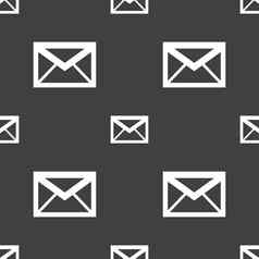 邮件图标信封象征消息标志导航按钮无缝的模式灰色的背景