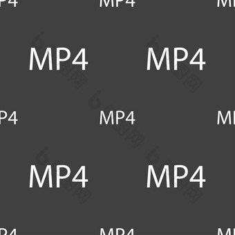 mpeg视频格式标志图标象征无缝的模式灰色的背景