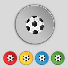 足球球标志图标足球体育运动象征集色彩鲜艳的按钮