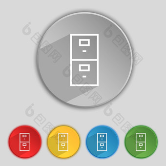 <strong>安全标志</strong>图标存款锁象征集颜色按钮