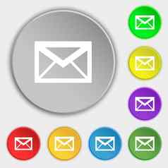 邮件图标信封象征消息标志导航按钮符号平按钮