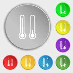 温度计温度图标标志象征平按钮