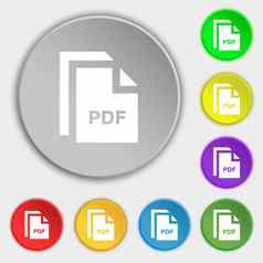 文件PDF图标标志象征平按钮