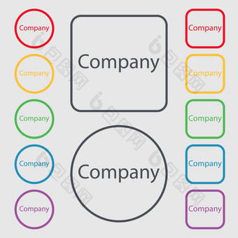 公司标志图标传统象征业务摘要圆标志符号轮广场按钮框架