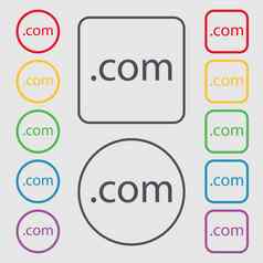 域标志图标顶级互联网域象征符号轮广场按钮框架