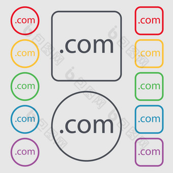域标志图标顶级互联网域象征符号轮广场按钮框架