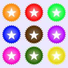 明星标志图标最喜欢的按钮导航象征集彩色的标签