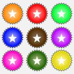 明星最喜欢的图标标志集彩色的标签