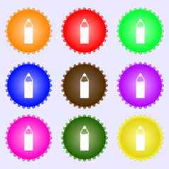 塑料瓶喝图标标志集彩色的标签