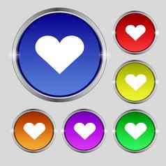 心爱图标标志轮象征明亮的色彩鲜艳的按钮