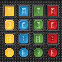 安全标志图标存款锁象征集颜色按钮