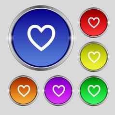医疗心爱图标标志轮象征明亮的色彩鲜艳的按钮