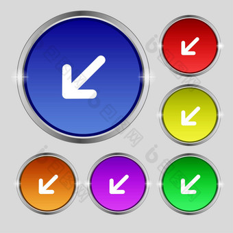 转完整的屏幕图标标志轮象征明亮的色彩鲜艳的按钮