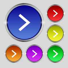 箭头图标标志轮象征明亮的色彩鲜艳的按钮