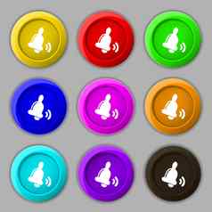 贝尔图标标志象征轮色彩鲜艳的按钮