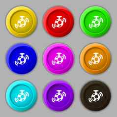 镜子球迪斯科图标标志象征轮色彩鲜艳的按钮