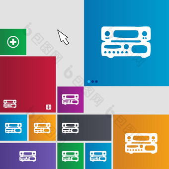 广播接收机放大器图标标志按钮现代接口网站按钮光标指针