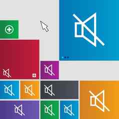声音沉默的图标标志按钮现代接口网站按钮光标指针