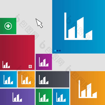 图表图标标志按钮现代接口网站按钮光标指针