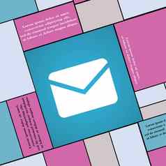 邮件信封消息图标标志现代平风格设计