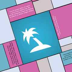 棕榈树旅行旅行图标标志现代平风格设计