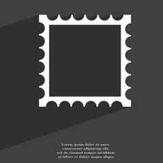 照片框架模板图标象征平现代网络设计长影子空间文本