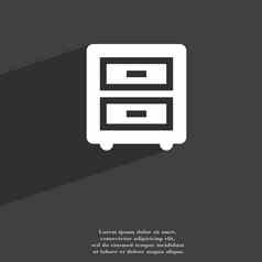 床头柜上图标象征平现代网络设计长影子空间文本