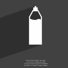 塑料瓶喝图标象征平现代网络设计长影子空间文本