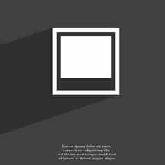 照片框架模板图标象征平现代网络设计长影子空间文本