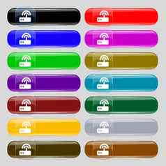 路由器图标标志大集色彩斑斓的现代按钮设计