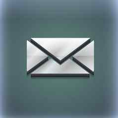 邮件信封消息图标象征风格时尚的现代设计空间文本光栅